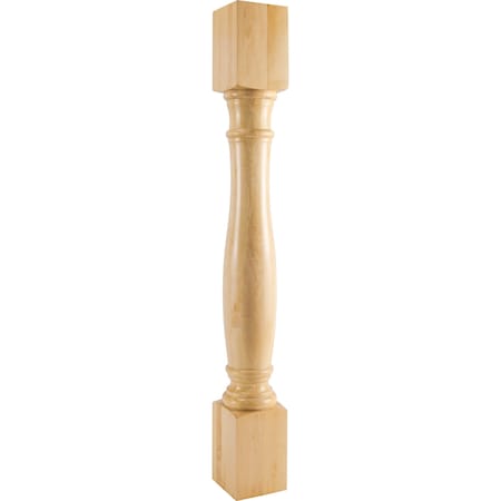 Hardware Resources 5" Wx5"Dx42"H Rubberwood Turned Post P1-5-42-RW